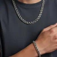 زنجیر مردانه نقره مناسب هدیه روز مرد و پدر