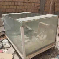 اکواریوم بزرگ ماهی گوشتی با  چرخ جهت جابه جایی