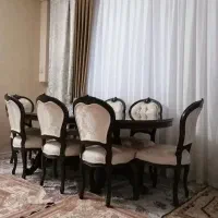 ناهار خوری هشت نفره چوب.|میز و صندلی غذاخوری|نیشابور, مدرس|دیوار