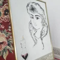 تابلو طراحی پشت آینه قدیمی