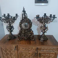 اینه و کنسول همراه شمعدانی و ساعت|بوفه، ویترین، کنسول|میانه, |دیوار