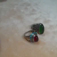 ۹ انگشتر نقره|کلکسیون اشیاء عتیقه|چهارباغ, |دیوار