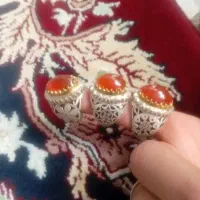 فروش سه عدد عقیق نقره رکاب دست ساز