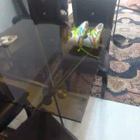 میز ناهار خوری چهار نفره  با دوعدد مبل وکفش چمن