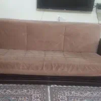 مبل تخت شو با چرم گذاشتم چون جاه ندارم