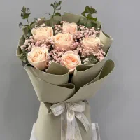 دسته گل ایستاده رز گلبهی کد ۱۲۸۷ گلاریس