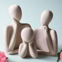 مجسمه مدل خانواده متفکر  مجموعه 3 عددی