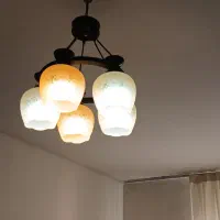 لوستر چوبی کریستال ۵ شعله