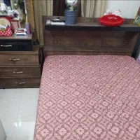 سرویس تخت 2 نفره 160/200 دراور پاتختی تشک قالیچه