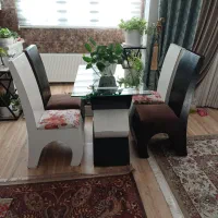 میز ناهارخوری نهارخوری ۴ نفره دارای شیشه سکوریت