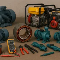 سیم پیچی انواع پمپ والکتروموتور و ژنراتور