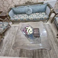 مبلمان استیل چوب راش 7 نفره پارچه‌ای|مبلمان خانگی و میز عسلی|شیراز, شهرک بهشتی|دیوار