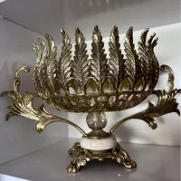 کاسه ظرف میوه پایه دار برنزی نو