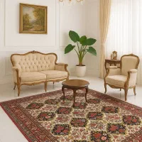 فرش دستباف (بساک)جفت ۶ متری بختیار رنگیاهی