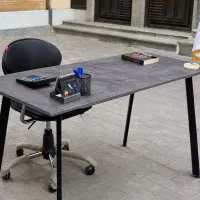 میز کامپیوتر ترکیب چوب و فلز