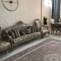 مبل هفت نفره استیل ب همراه میز ناهارخوری