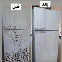 نصب برچسب تغییر رنگ کابینت یخچال لباسشویی و...