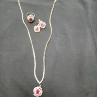 نیم ست نقره با یاقوت اصل