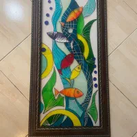 تابلو ویترای طرح ماهی با قاب عالی