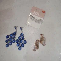 سه عدد گوشواره استیل رنگ ثابت نو  استفاده نشده