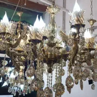 لوستربرنزی ده شاخه بیست لاله|لوستر و چراغ آویز|اردبیل, |دیوار