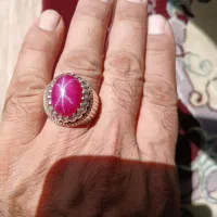 انگشتری نقره یاقوت استارزیبا|جواهرات|خمینی‌شهر, |دیوار