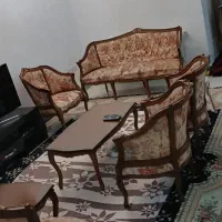 مبل سلطنتی ۷ نفره چوب گردو  میز ناهار خوری ۸ نفره