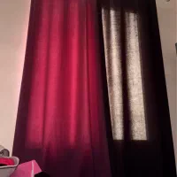 پرده مخمل جفت +( تخت )روتختی مشکی بنفش ۲ نفره