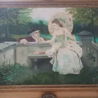 تابلو رنگ روغن با قاب چوبی