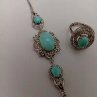 نییم ست نقره.ره فیروزه نیشابور اصل درجه ۱|جواهرات|تهران, آسمان|دیوار