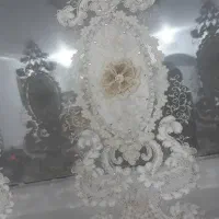 پرده حریر گل برجسته ۳متر|پرده، رانر، رومیزی|الیگودرز, |دیوار