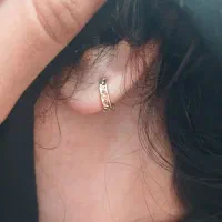 گوشواره حلقه ای سفید طلایی