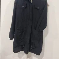 کاپشن سیاه کلاه دار