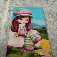 گلیم کودک  دختر توت فرنگی درسایز1در1نیم