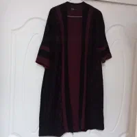 مانتو مشکی زرشکی