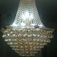 لوستر کریستالی با استیل آبکاری شده ی رنگ ثابت