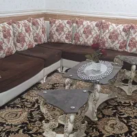 مبل ال هفت نفره درحدنو ویک جلومبلی ودوعدد میزعسلی|مبلمان خانگی و میز عسلی|اهواز, کارون|دیوار