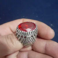 انگشتر نقره نگین یاقوت سرخ الماسی|جواهرات|شهر بابک, |دیوار