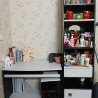 میز کامپیوتر و کتابخانه