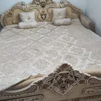 تخت دو نفره چوب|تخت و سرویس خواب|برخوار, |دیوار