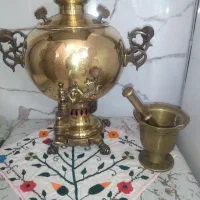 سماور ذغالی همراه هاونگ روسی
