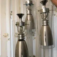 لوستر سه تایی درحد نو شیشه و استیل باکیفیت|لوستر و چراغ آویز|تهران, ونک|دیوار