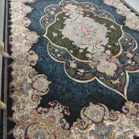 یک جفت فرش ۹متری زمینه ای سورمه ای در حد نو