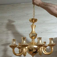 لوستر برنجی 10 شعله اصل نو نو استفاده نشده