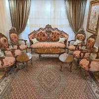 مبل سلطنتی ۸ نفره چوب گردو