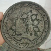 بشقاب قلم‌زنی قدیمی کار دست