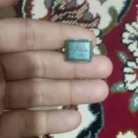 انگشتر عقیق سبز خطی