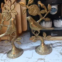 شکلات خوری برنز و یک جفت گنجشک|مجسمه، تندیس، ماکت|قم, شاد قلی|دیوار