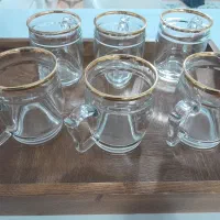 سه دست استکان لبه طلایی