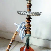 قلیان دوسیب زرد رگه دار استیل کوب